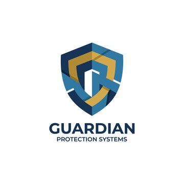 A modern shield logo that symbolizes strength and security, designed for protection services, emphasizing reliability and professionalism in safety solutions.