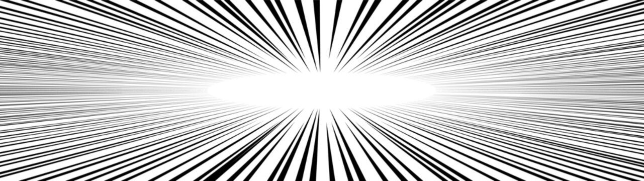 Modern panoramic background featuring converging lines, creating depth, perspective, motion, and futuristic zoom effect.