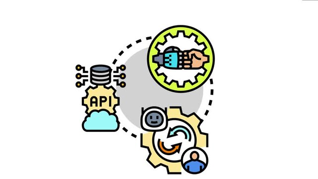 Open source community collaboration involves multiple users and developers actively participating in software development. Utilizing cloud computing. Api integration