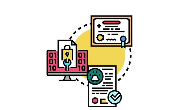 Open licensing process the workflow of obtaining a certificate for digital information, protecting intellectual property, and ensuring accessibility and sharing of content