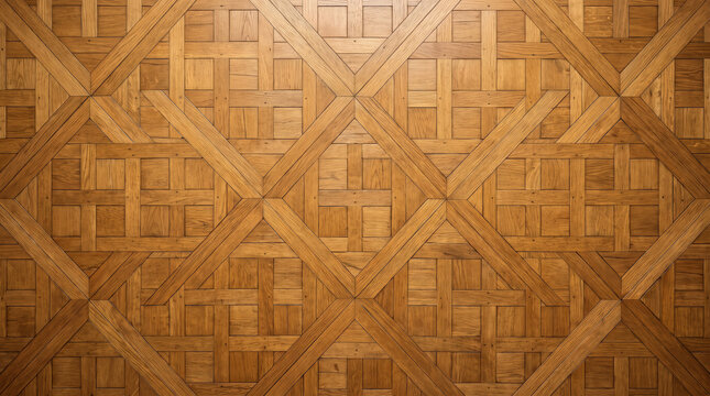 Classic geometric Versailles parquet wood floor texture background