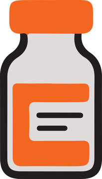 Medication Pill Bottle Prescription Vial Vector Icon