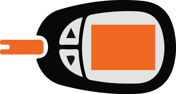 Horizontal Glucometer Blood Glucose Meter Vector Icon
