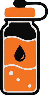 Water Bottle Hydration Tracker Health Vector Icon