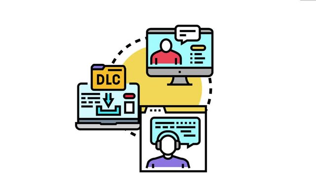 Educational technology integrating virtual instruction, downloadable course materials, and remote student support, highlighting a comprehensive digital learning environment for businesses