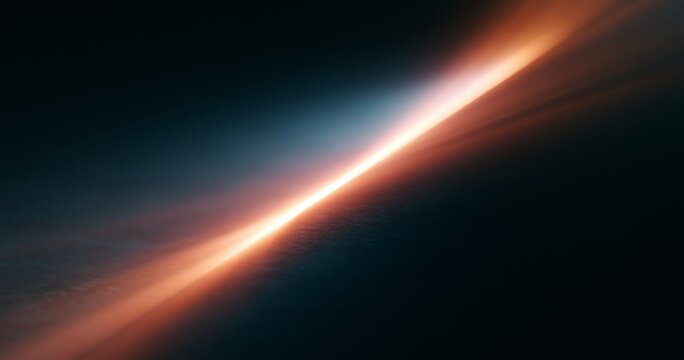 Abstract glowing light beam in darkness