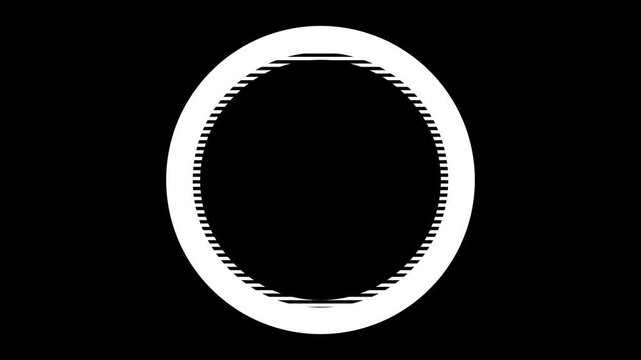 Minimalist white circular shape shifting in dynamic digital motion footage animation