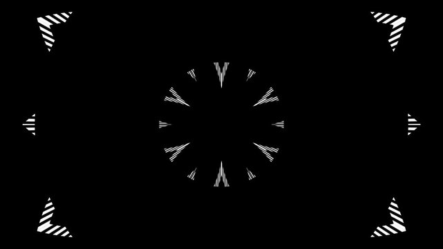 Black and white geometric mandala animation motion for visual background