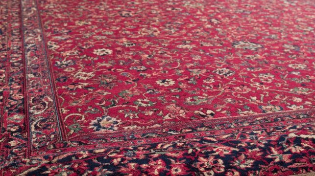 Traditional red oriental patterned carpet