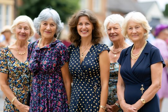 Group of women smiling and enjoying friendship outdoors