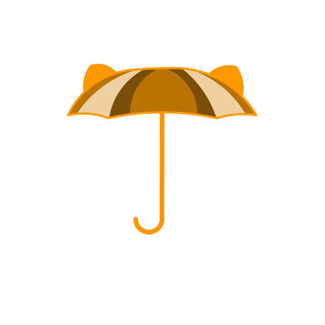 Yellow cat ear umbrella vector illustration