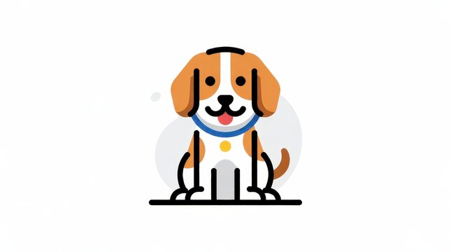 Cute beagle puppy vector illustration isolated on white background for pet shop branding design