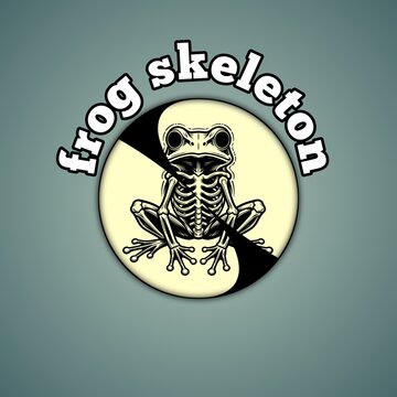 Cute Frog Skeleton Vector Illustration
