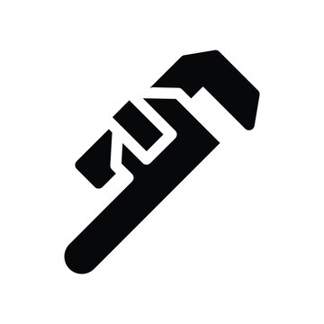 plumbing pipe wrench solid icon vector design good for web or mobile app