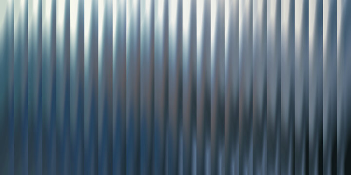 Vertical metallic ribbed texture with soft highlights and deep blue shadow gradients