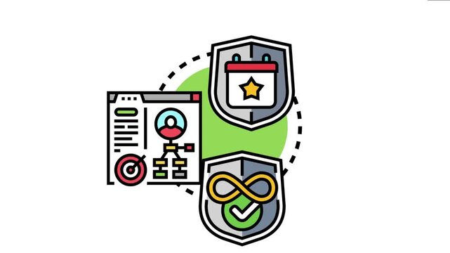 Business concept depicting customer lifetime value, strategic planning, and long term customer relationship management with goal setting, emphasizing continuous success and commitment