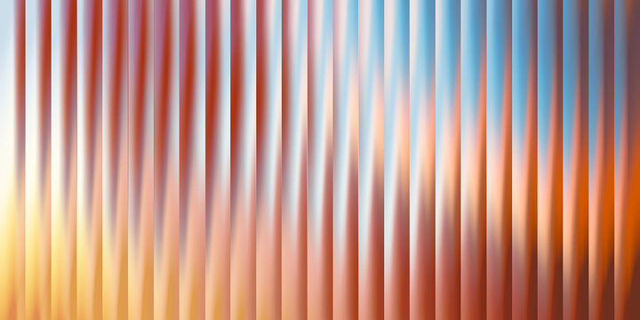 Abstract background, of vertical stripes, with gradient shades, of orange, blue, and white light