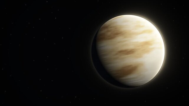 Venus Planet With Rotating Clouds And Polar Vortex In Space Seamless Loop