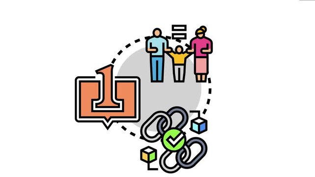 One to one equivalence concept equal connections between elements, symbolizing matching, pairing, and mutual correlation in various family, business, or data structures
