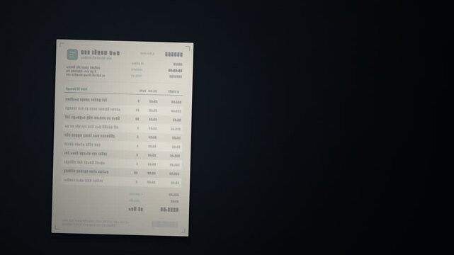 Document OCR Scanner Extracting Invoice Data Fields Seamless Loop