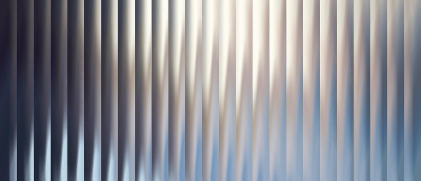 Vertical metallic ribbed texture with soft gradient light and shadow reflections