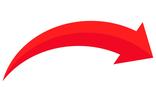 red arrow illustration in flat style
