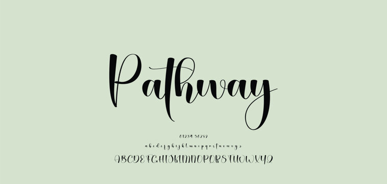 signature Font Calligraphy Logotype Script Brush Font Type Font lettering handwritten. Minimal modern urban fonts for logo, brand etc. Typography typeface uppercase lowercase and number. vector