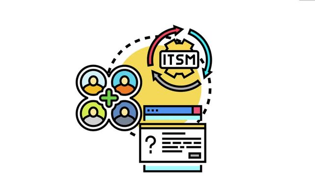 It service management cycle connecting a team of professionals with help desk resources, efficient technical support and problem resolution