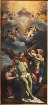 Bergamo - The painting of Deposition - Pieta in hurch Chiesa di Sant Ansrea della Colonna by Baldassarre D&rsquo;Anna (circa 1590&ndash;1610)
