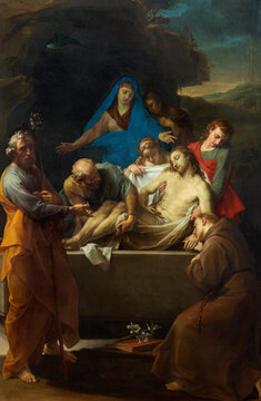 Crema - The Burial of Jesus painting in the church Chiesa della Santissima Trinita by Pompeo Batoni (1761).