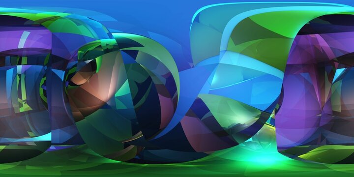 HDRI, environment map , Round panorama, spherical panorama, equidistant projection, panorama 360, Multicube, abstract background, Lines background, 3d rendering