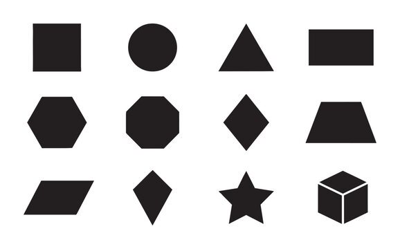 Geometric Shapes Vector Set: Basic Forms, Icons, and Symbols for Design Projects, Educational Materials, and Abstract Art