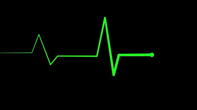 Pulse Monitoring Animation Featuring Digital Medical Heartbeat Line