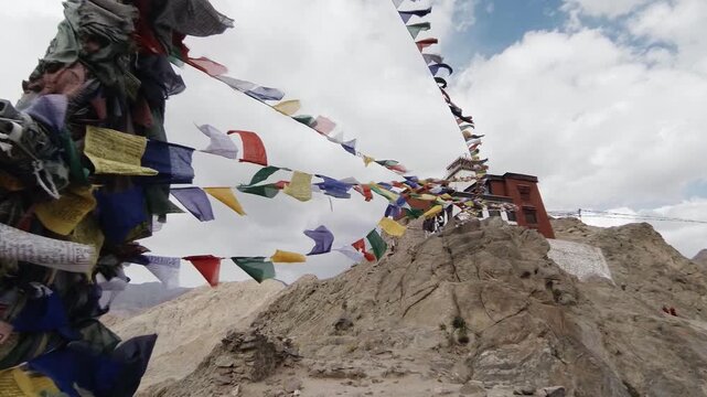 Tibetan flags Leh Ladakh India
