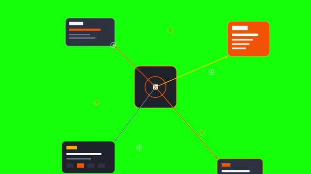 Green background showing crosshair square connected to panels