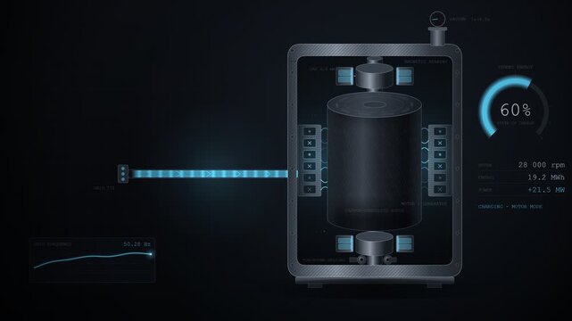 Flywheel Energy Storage Rotor Spinning Charging And Discharging Seamless Loop