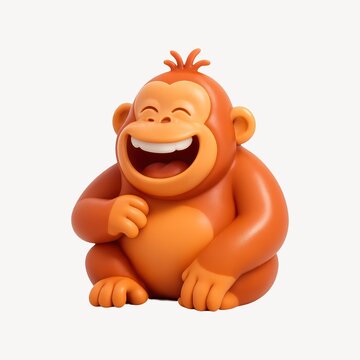 Joyful cartoon monkey figurine