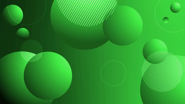 Abstract background with overlapping 3d spheres and dotted and striped circular patterns modern minimalist geometric design animation