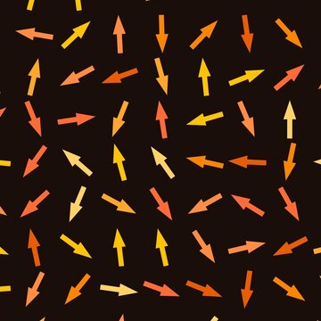 A seamless pattern of colorful pastel arrows pointing in various directions on a light cream background, featuring a simple hand-drawn graphic style.