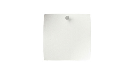 Blank white square paper note pinned with silver pushpin on transparent background © we.bond.png
