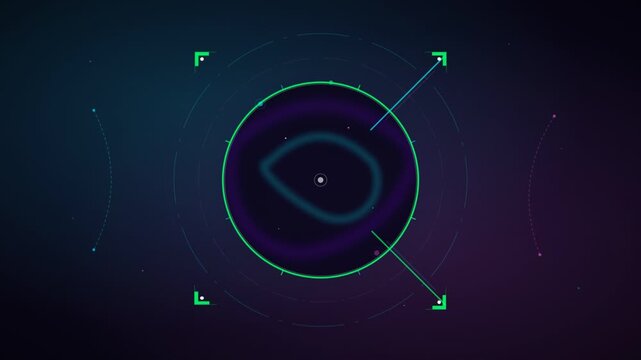 Futuristic HUD Interface Radar Scanning Digital Target Animation