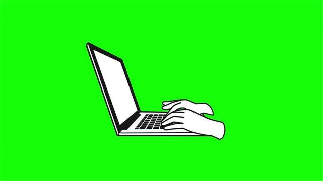 Green Screen 7 Seconds Hand Typing on Keyboard Side Angle Animation Motion Graphic 