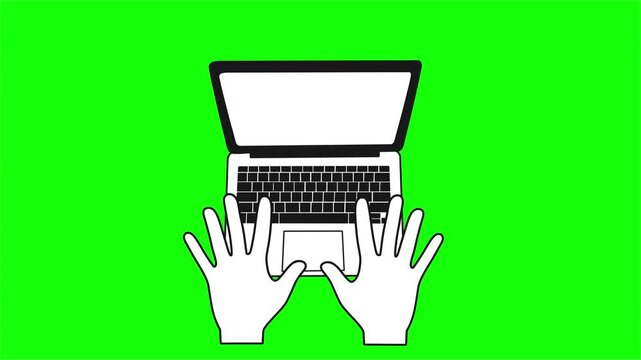Green Screen 7 Seconds Hand Typing on Keyboard Animation Motion Graphic 