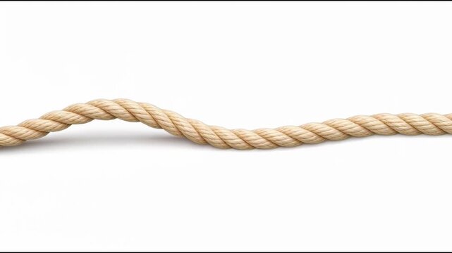 A close-up shot of a rope on a white background