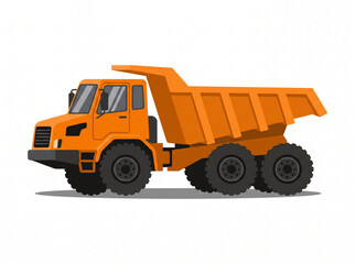 Orange dump truck vector illustration on white background © Gina