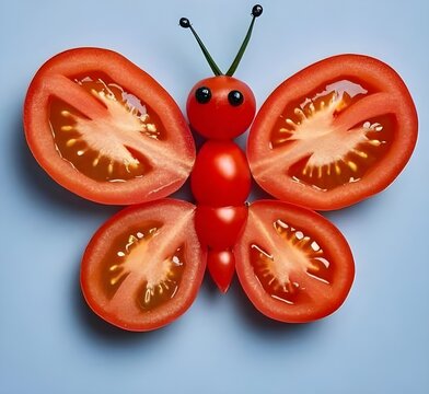 Butterfly made with tomato 