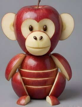 Monkey made with apple 