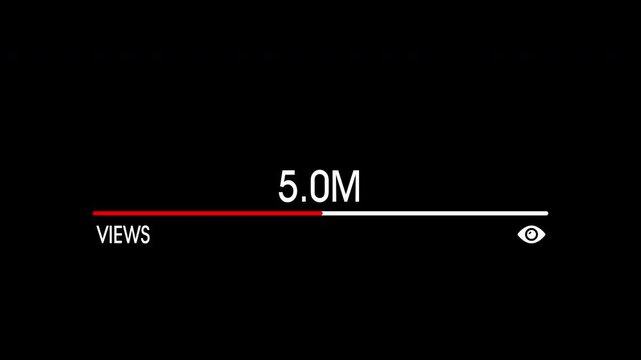 Views Count Rising 4k Animation, 0 To 10 Million Views Counter Video, Views Number Of  Viral Content Animation, Views Counting Video, 4K Animation.