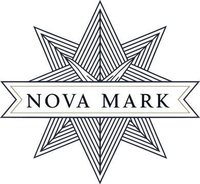 geometric star logo with nova mark banner Vector