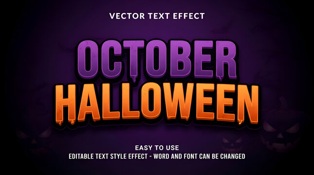 october halloween editable text effect 3d